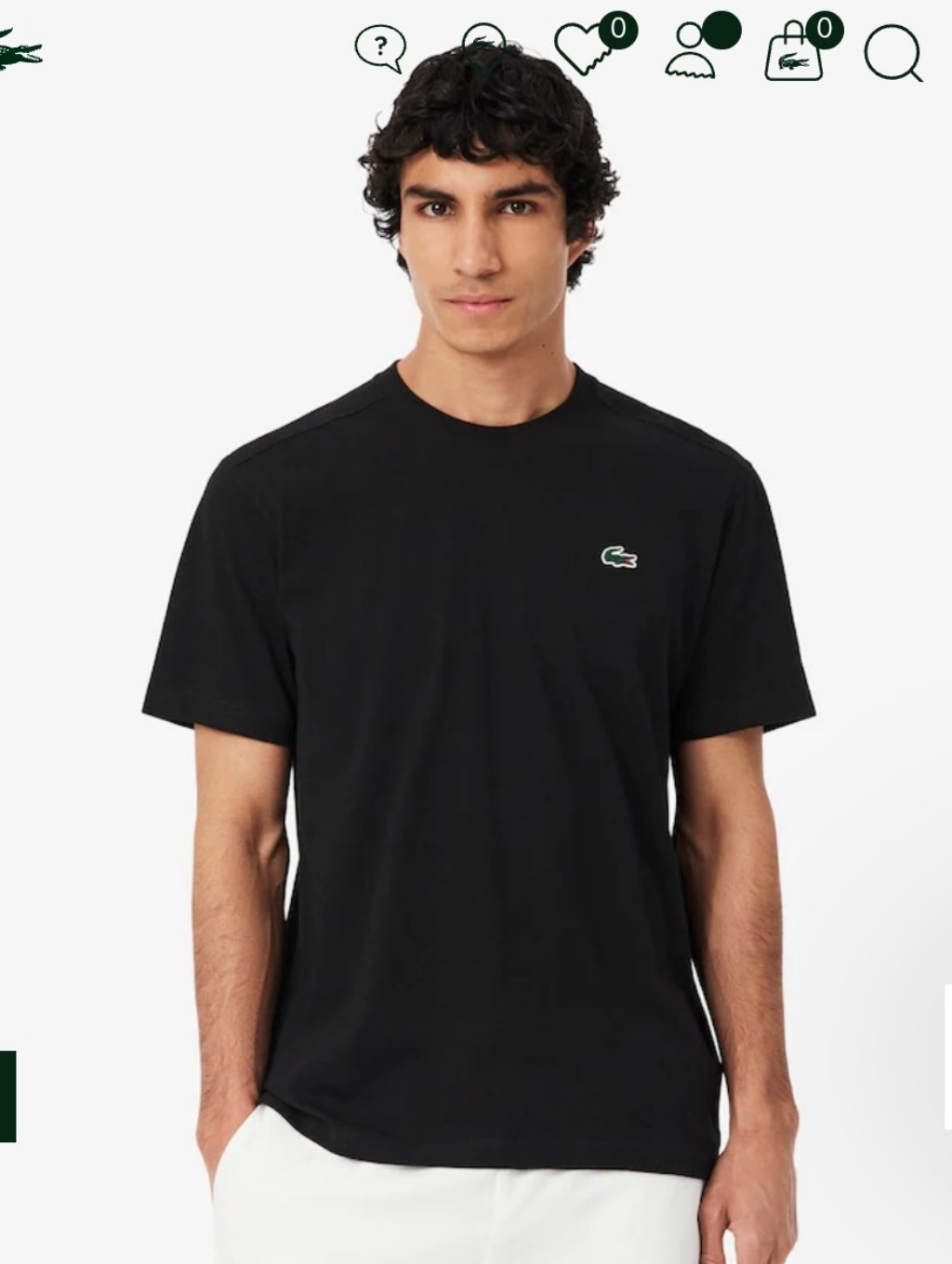Lacoste Black Short-Sleeve Crew Neck Logo Tee